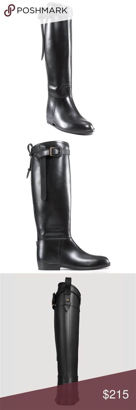 burberry ladies boots|Burberry flat riding rain boots.